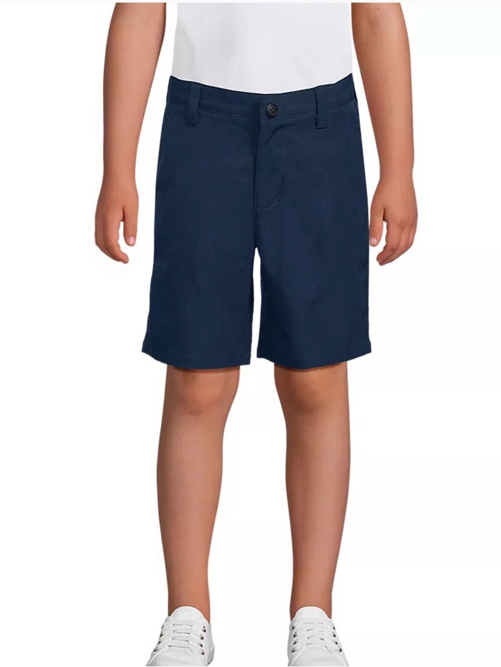 NWOT Lands’ End Kids’ Sz XXL (18-20) Pull-on Elastic Back on Waist Navy Shorts